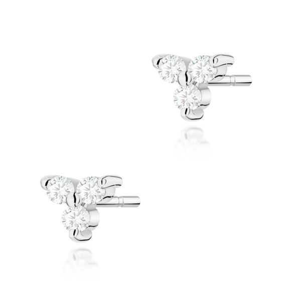 Białe Złoto Kolczyki z Diamentami 0,087 ct