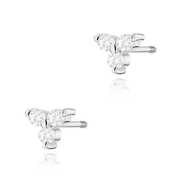 Białe Złoto Kolczyki z Diamentami 0,087 ct