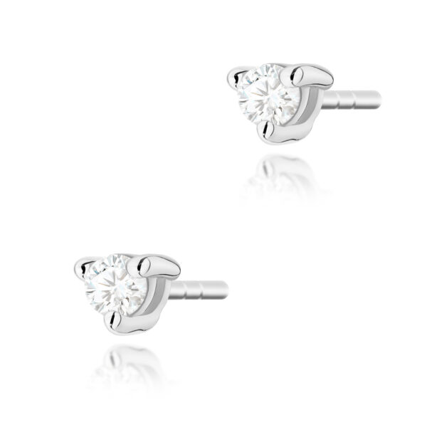 Białe Złoto Kolczyki z Diamentami 0,08 ct