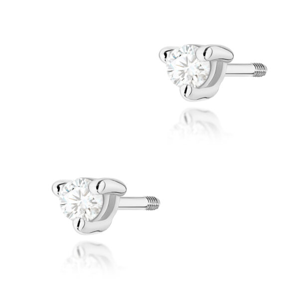 Białe Złoto Kolczyki z Diamentami 0,08 ct