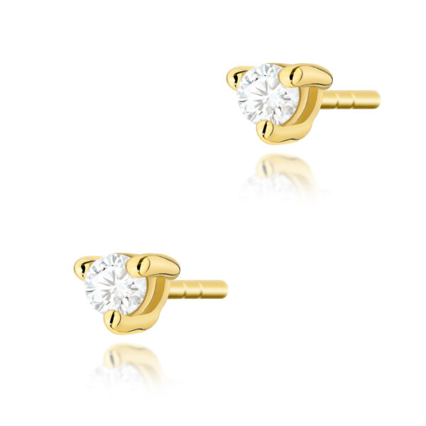 Żółte Złoto Kolczyki z Diamentami 0,08 ct