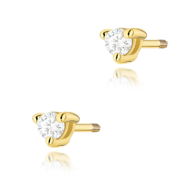 Żółte Złoto Kolczyki z Diamentami 0,08 ct