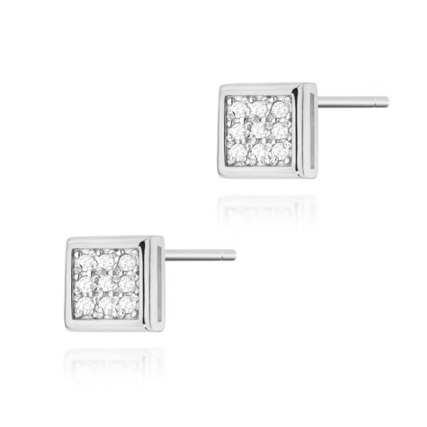 Białe Złoto Kolczyki z Diamentami 0,09 ct
