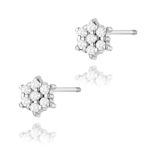 Białe Złoto Kolczyki z Diamentami 0,12 ct