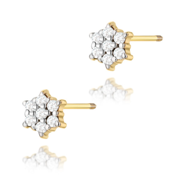 Żółte Złoto Kolczyki z Diamentami 0,12 ct