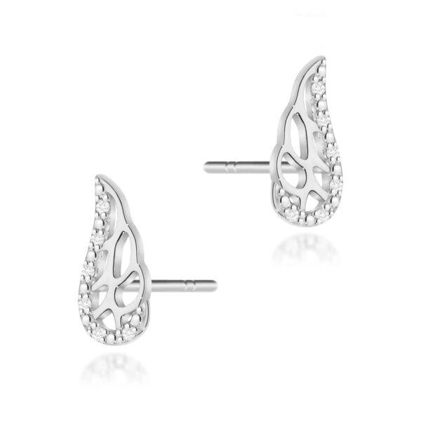 Białe Złoto Kolczyki z Diamentami 0,06 ct