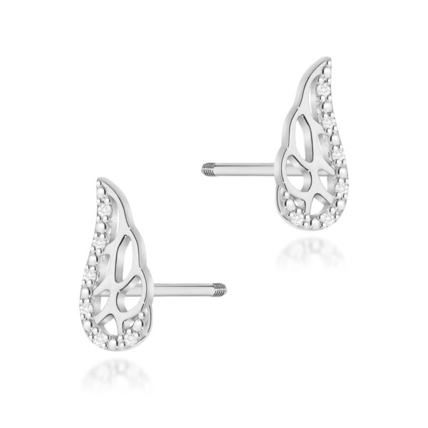 Białe Złoto Kolczyki z Diamentami 0,06 ct