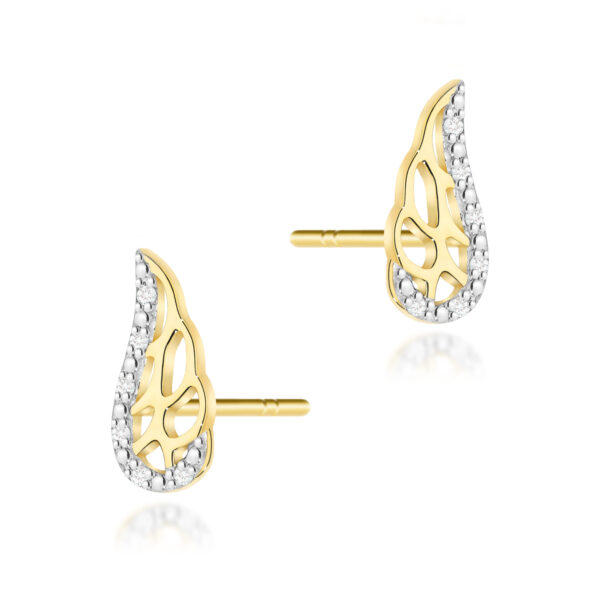 Żółte Złoto Kolczyki z Diamentami 0,06 ct