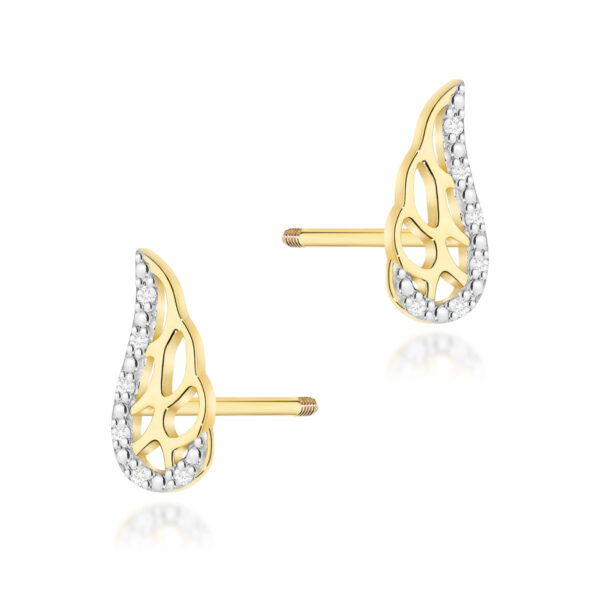 Żółte Złoto Kolczyki z Diamentami 0,06 ct