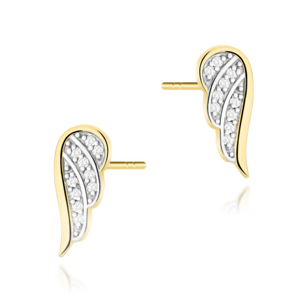 Żółte Złoto Kolczyki z Diamentami 0,10 ct