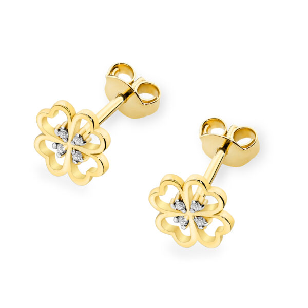 Żółte Złoto Kolczyki z Diamentami 0,04 ct