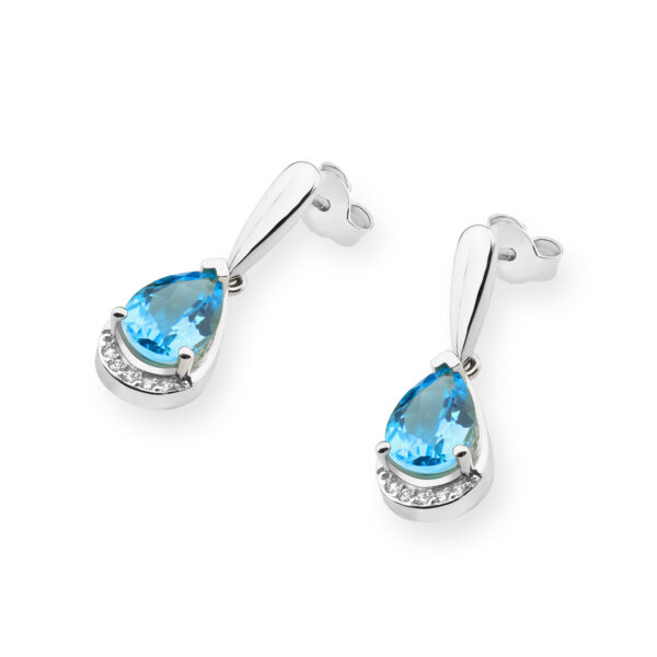 Białe Złoto Kolczyki z Topazami Swiss 2,80 ct