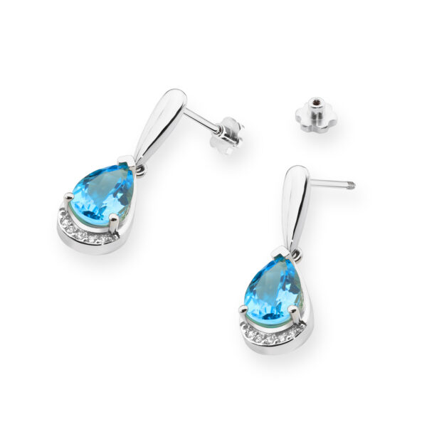 Białe Złoto Kolczyki z Topazami Swiss 2,80 ct