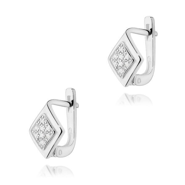 Białe Złoto Kolczyki z Diamentami 0,08 ct