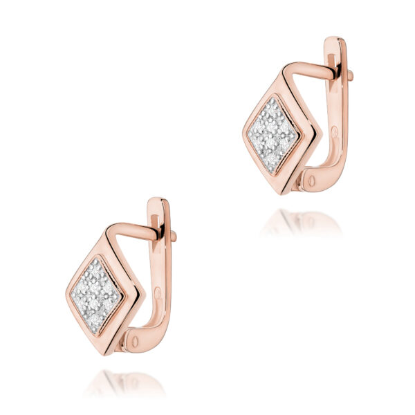 Różowe Złoto Kolczyki z Diamentami 0,08 ct