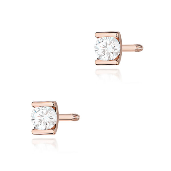 Różowe Złoto Kolczyki z Diamentami 0,08 ct