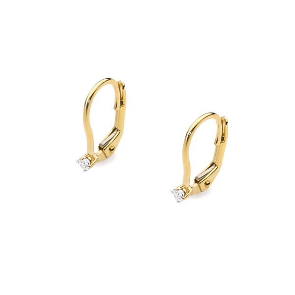 Żółte Złoto Kolczyki z Diamentami 0,08 ct