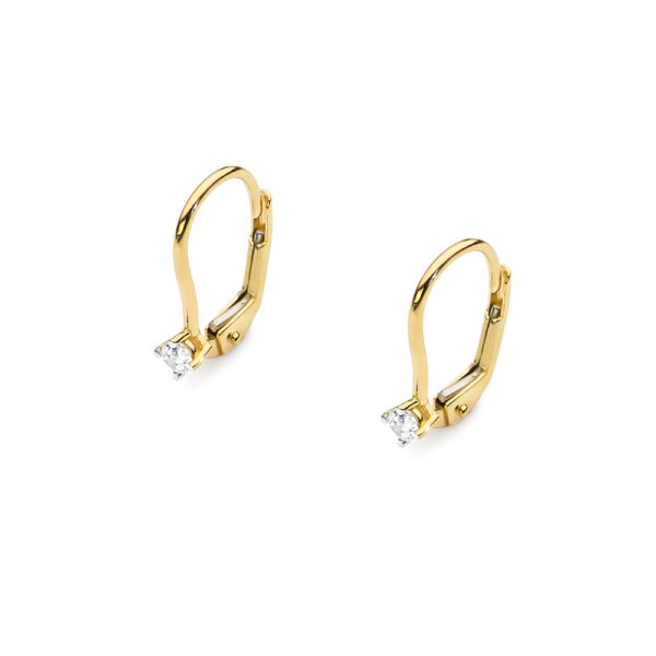 Żółte Złoto Kolczyki z Diamentami 0,14 ct
