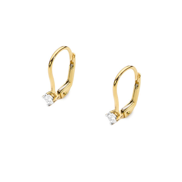 Żółte Złoto Kolczyki z Diamentami 0,20 ct
