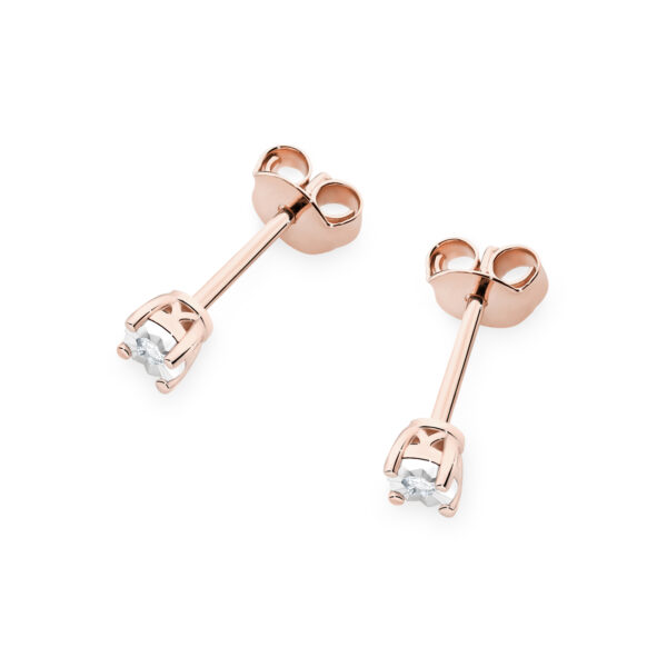 Różowe Złoto Kolczyki z Diamentami 0,06 ct