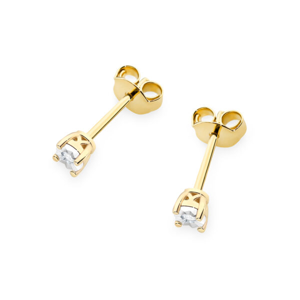 Żółte Złoto Kolczyki z Diamentami 0,06 ct