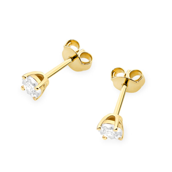 Żółte Złoto Kolczyki z Diamentami 0,16 ct