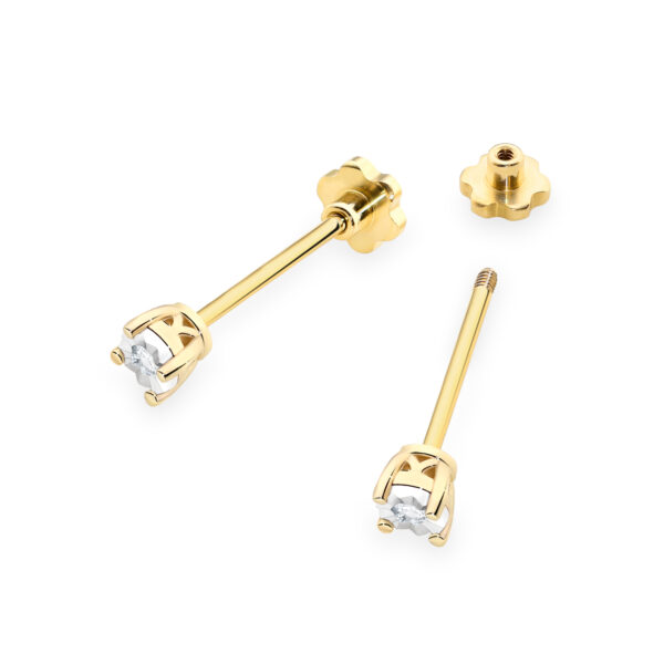 Żółte Złoto Kolczyki z Diamentami 0,06 ct