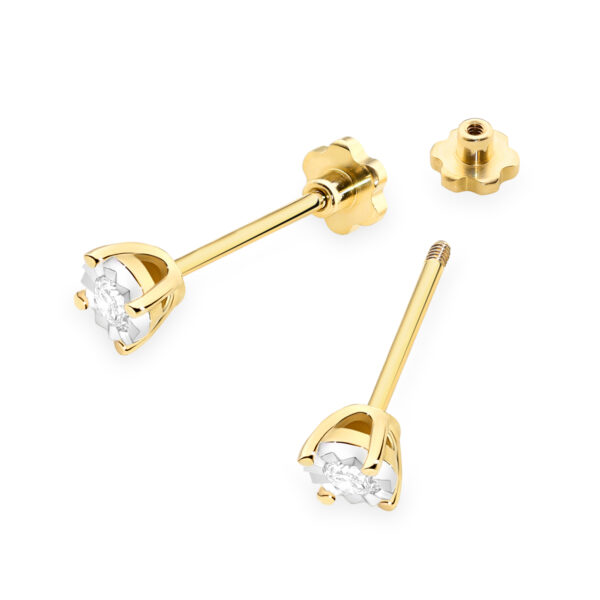 Żółte Złoto Kolczyki z Diamentami 0,16 ct