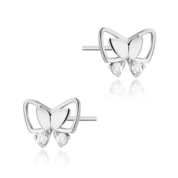 Białe Złoto Kolczyki z Diamentami 0,08 ct