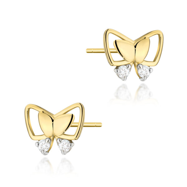Żółte Złoto Kolczyki z Diamentami 0,08 ct