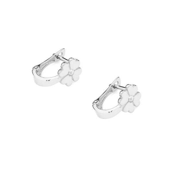 Białe Złoto Kolczyki z Diamentami 0,06 ct