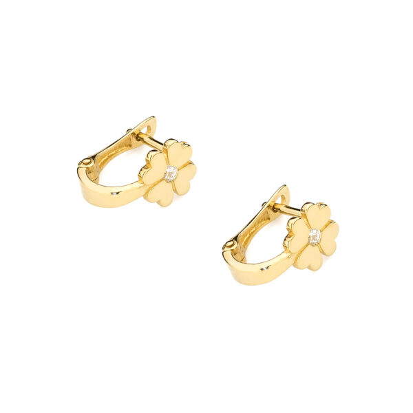 Żółte Złoto Kolczyki z Diamentami 0,06 ct