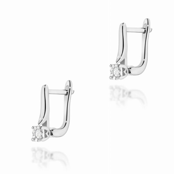 Białe Złoto Kolczyki z Diamentami 0,06 ct