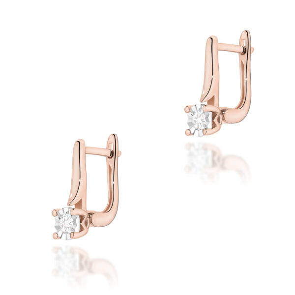 Różowe Złoto Kolczyki z Diamentami 0,16 ct