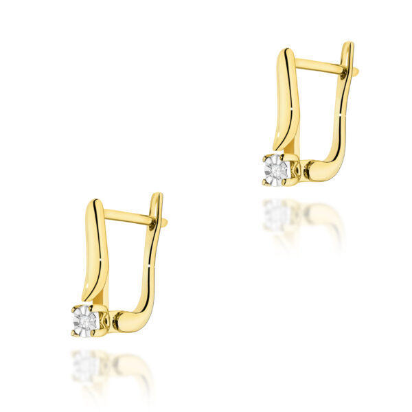 Żółte Złoto Kolczyki z Diamentami 0,0172 ct