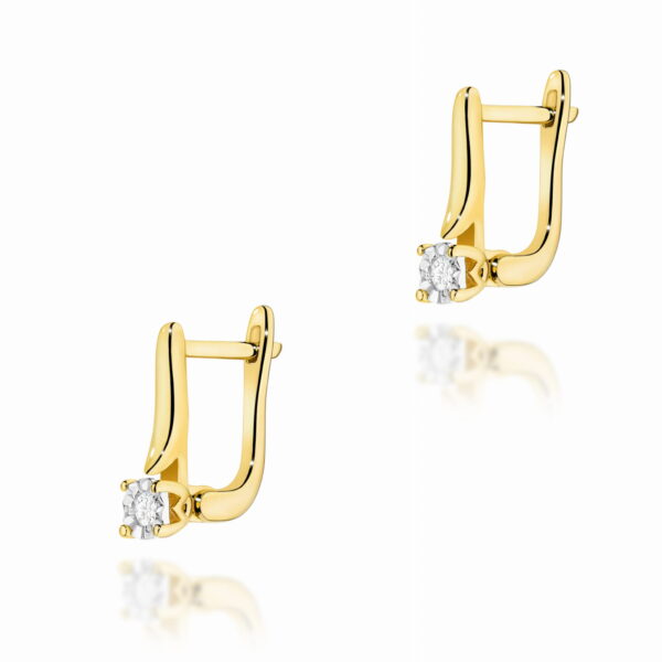Żółte Złoto Kolczyki z Diamentami 0,06 ct