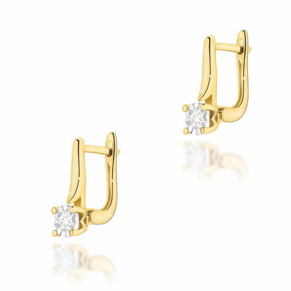 Żółte Złoto Kolczyki z Diamentami 0,16 ct