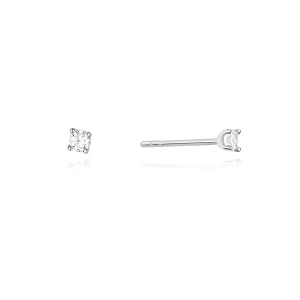 Białe Złoto Kolczyki z Diamentami 0,08 ct