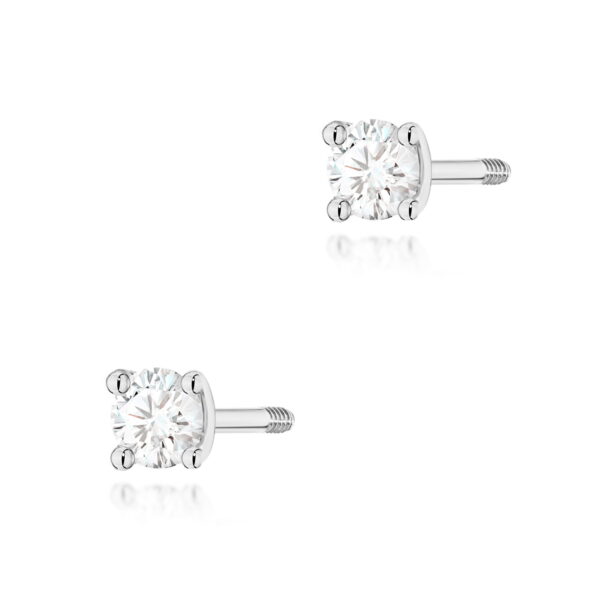 Białe Złoto Kolczyki z Diamentami 0,08 ct