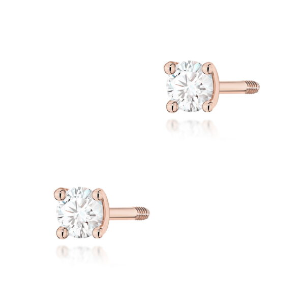 Różowe Złoto Kolczyki z Diamentami 0,08 ct