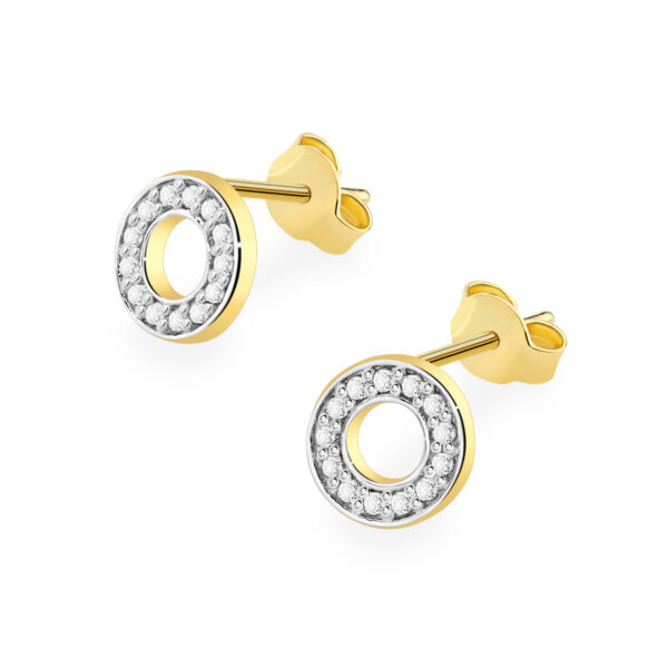 Żółte Złoto Kolczyki z Diamentami 0,13 ct
