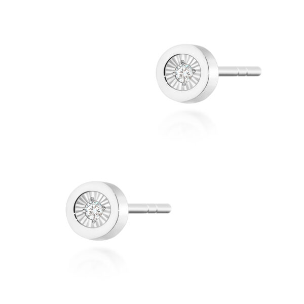 Białe Złoto Kolczyki z Diamentami 0,029 ct