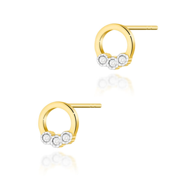 Żółte Złoto Kolczyki z Diamentami 0,052 ct
