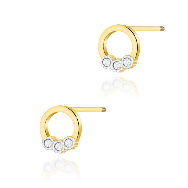 Żółte Złoto Kolczyki z Diamentami 0,052 ct