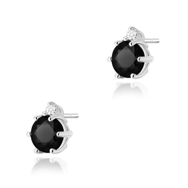 Białe Złoto Kolczyki z Czarnymi Diamentami 1,00 ct