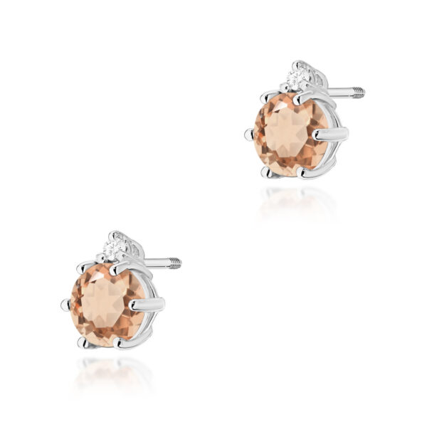 Białe Złoto Kolczyki z Morganitami 0,80 ct