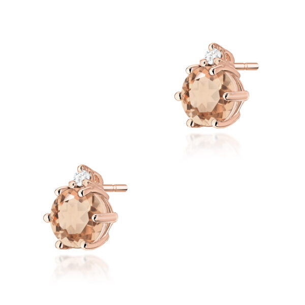 Różowe Złoto Kolczyki z Morganitami 0,80 ct