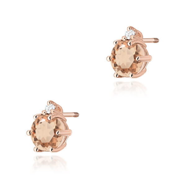 Różowe Złoto Kolczyki z Morganitami 0,80 ct