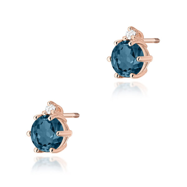 Różowe Złoto Kolczyki z Topazami London Blue 1,00 ct