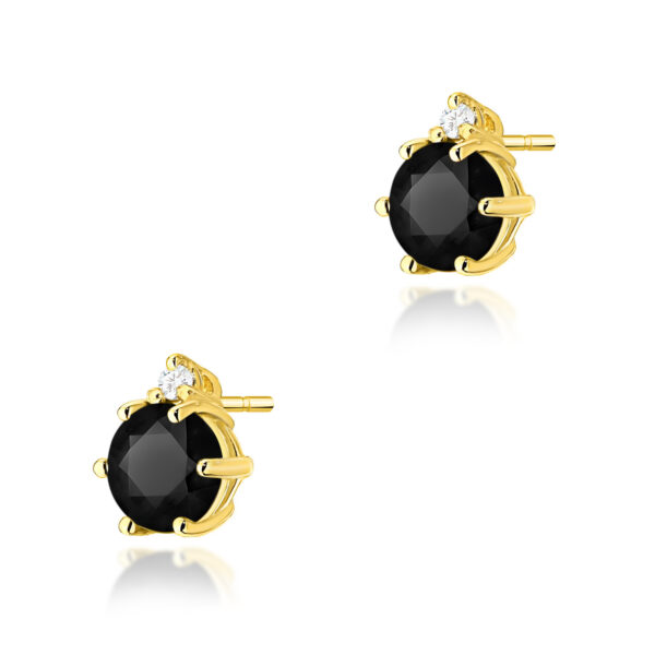 Żółte Złoto Kolczyki z Czarnymi Diamentami 1,00 ct